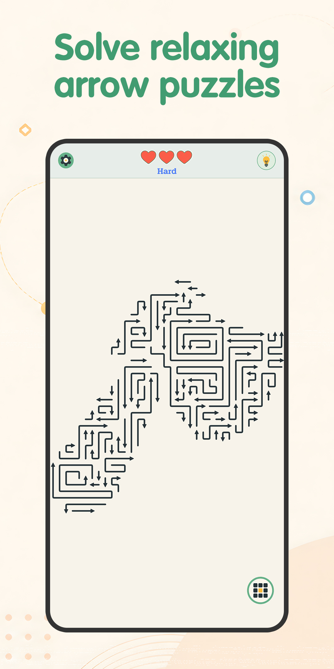 Find the Path Arrow Clues puzzle board