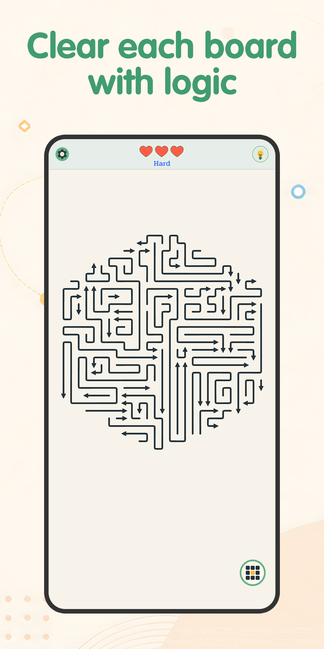 Find the Path Arrow Clues logic board